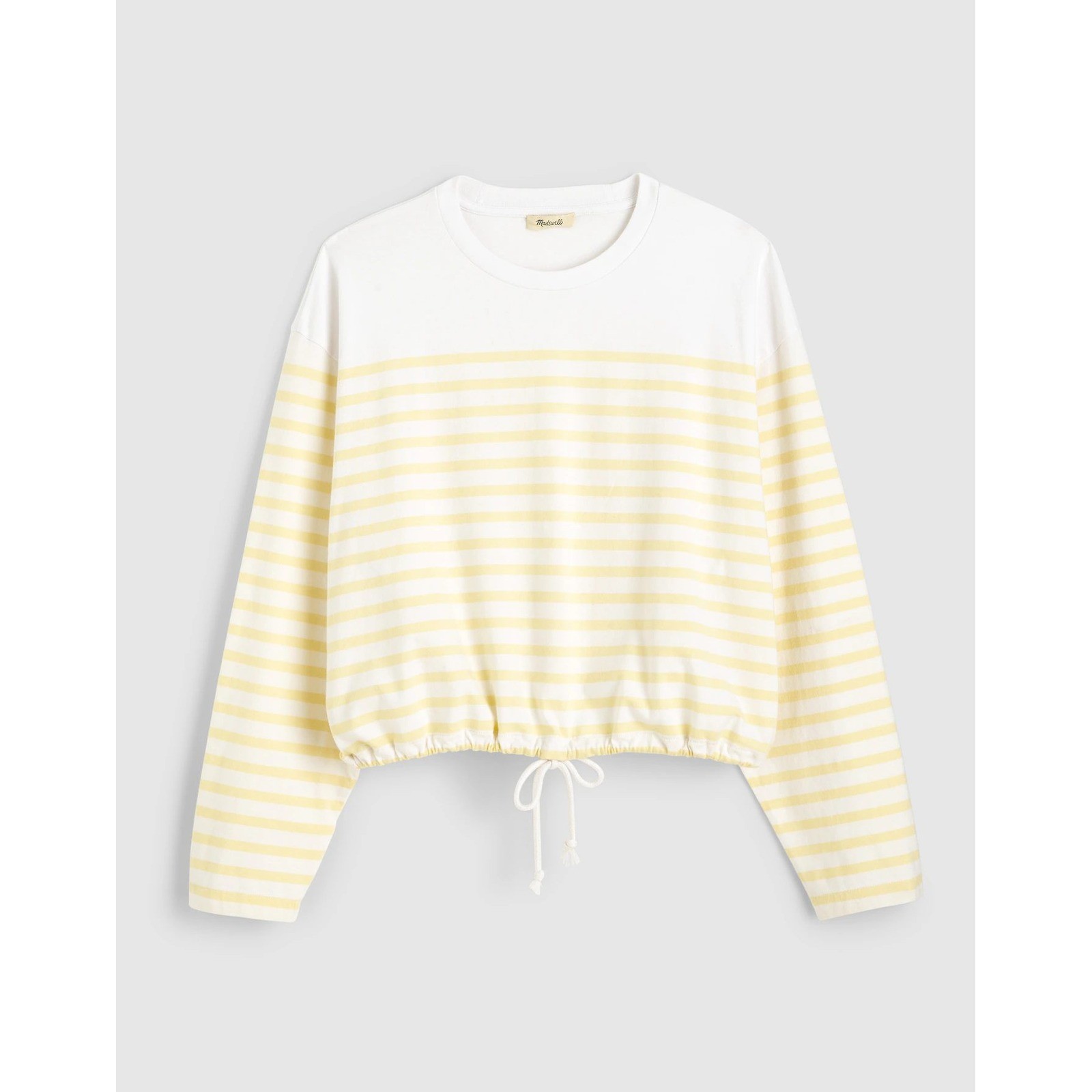 NWT Madewell The Perfect Tie-Waist Tee Allday Jersey Sheer Pineapple Striped SM