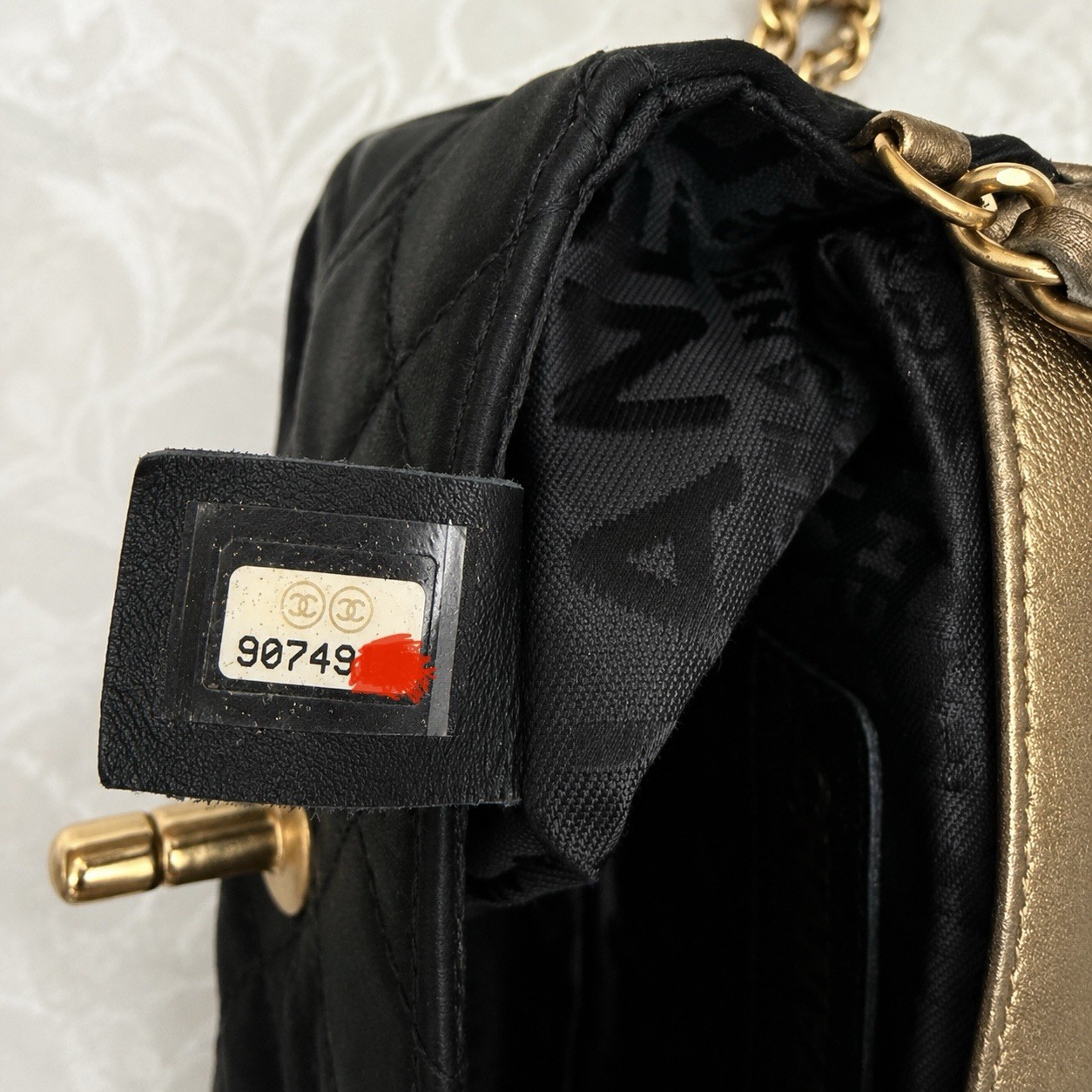 Vintage Chanel Extra Mini Satin Flap Bag Black Gold Chain Crossbody Rare