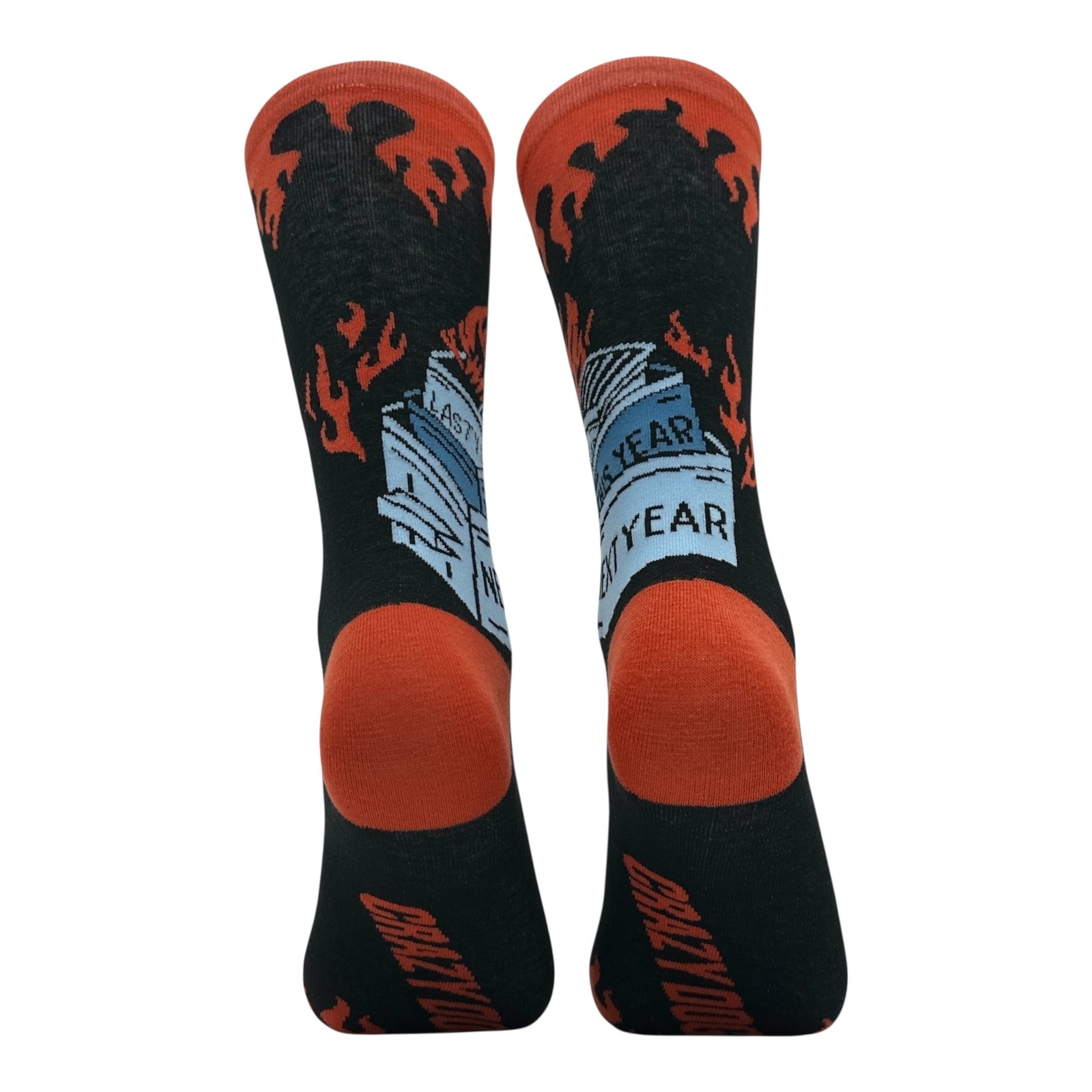 Dumpster Fire Socks Funny Sarcastic Graphic Novelty Footwear for Men