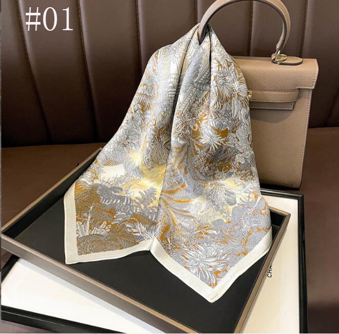 100% Mulberry Silk 27″ Square Scarf Women Neckerchief Wrap Floral Yellow Flower