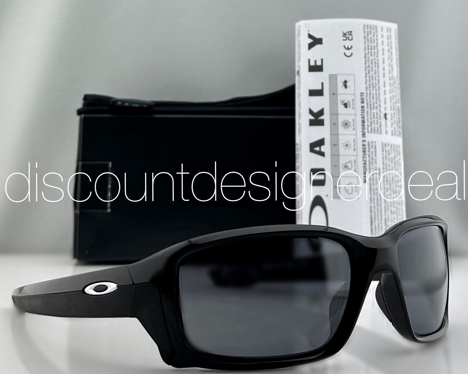 Oakley Men’s Straightlink Sunglasses OO9331-01 Black Frame Gray Lenses 61mm NEW