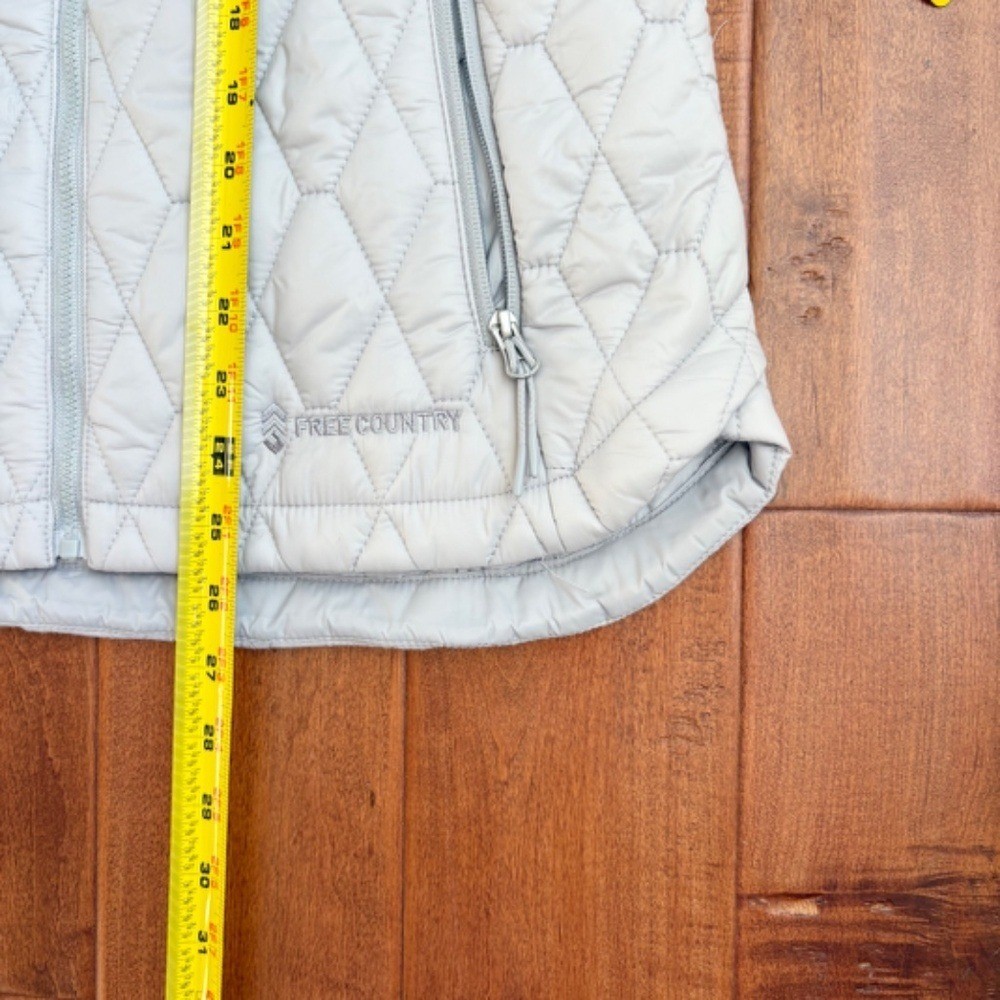 NWT Free Country Ladies Quilted Sherpa Vest Size M Gray
