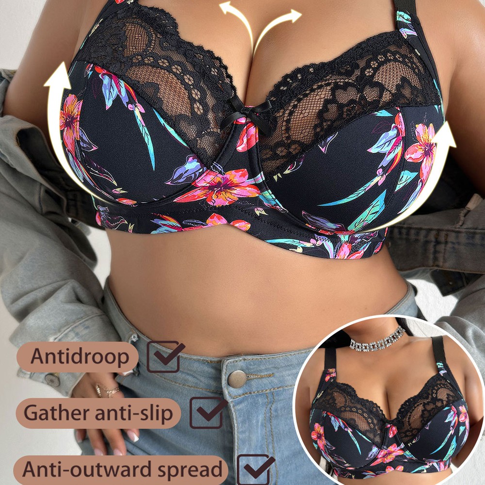 U-back Lace Bra Women Bras Underwired Brassiere Unlined Sexy Lingerie 36-48CDEFG