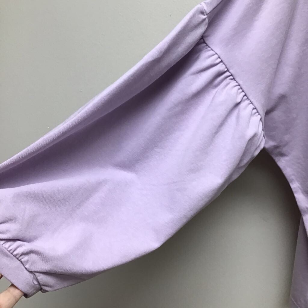 Madewell Womens Crop Crepe Drop Shoulder T-Shirt Purple Oversize Crew Neck M New