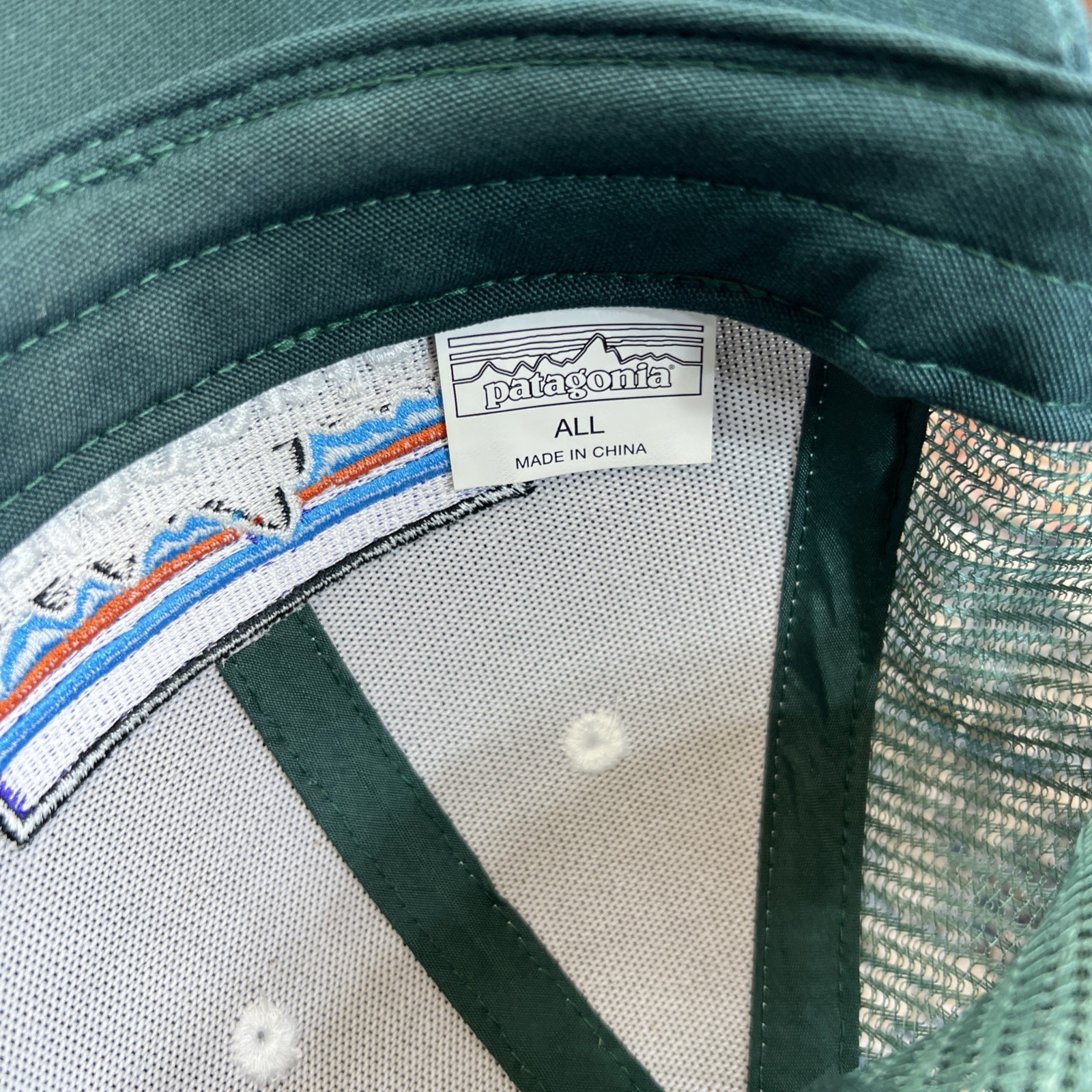 Lot of 2: Patagonia Line Logo Ridge LoPro Trucker Hat. Logo Green White x2