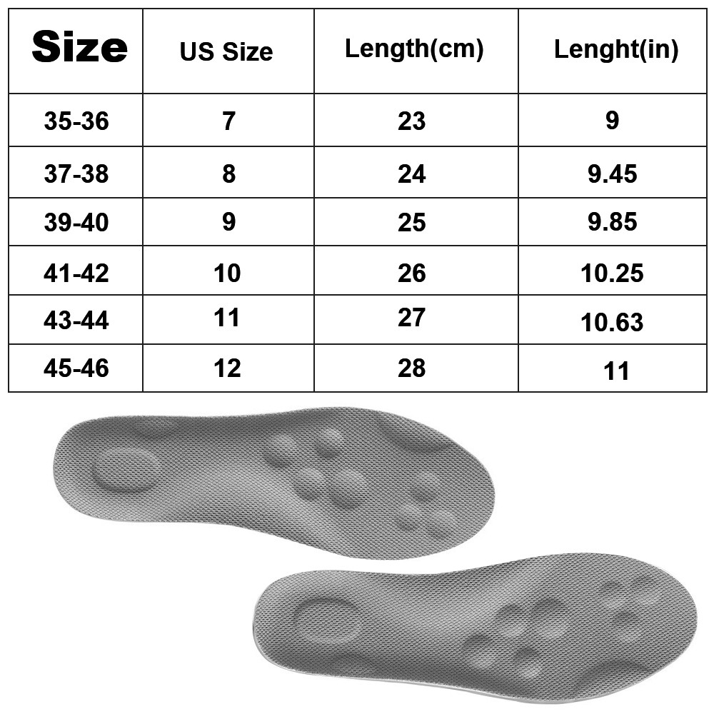 3Pairs Cushioning Insoles Memory Foam Work Sports Soft Insoles – Size Large 7-14