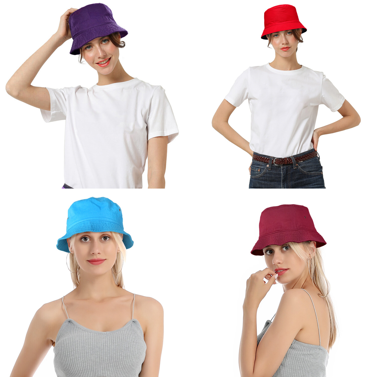 Bucket Hat for Men Women Unisex Cotton Packable Foldable Travel Beach Picnic Hat