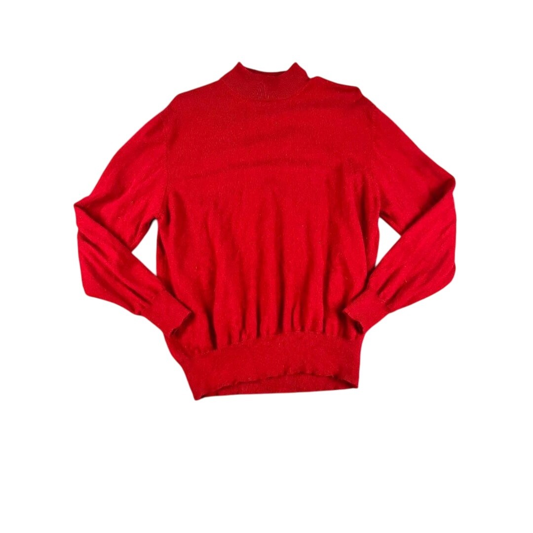 Paul Fredrick Red 100% Cashmere Sweater Women’s Medium Luxury 2-Ply Pullover