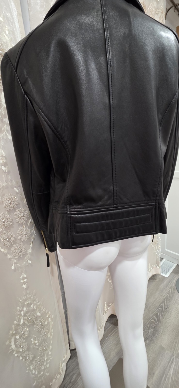 Michael Michael Kors Women’s Black Biker Moto Jacket Full Zip Lined Size M