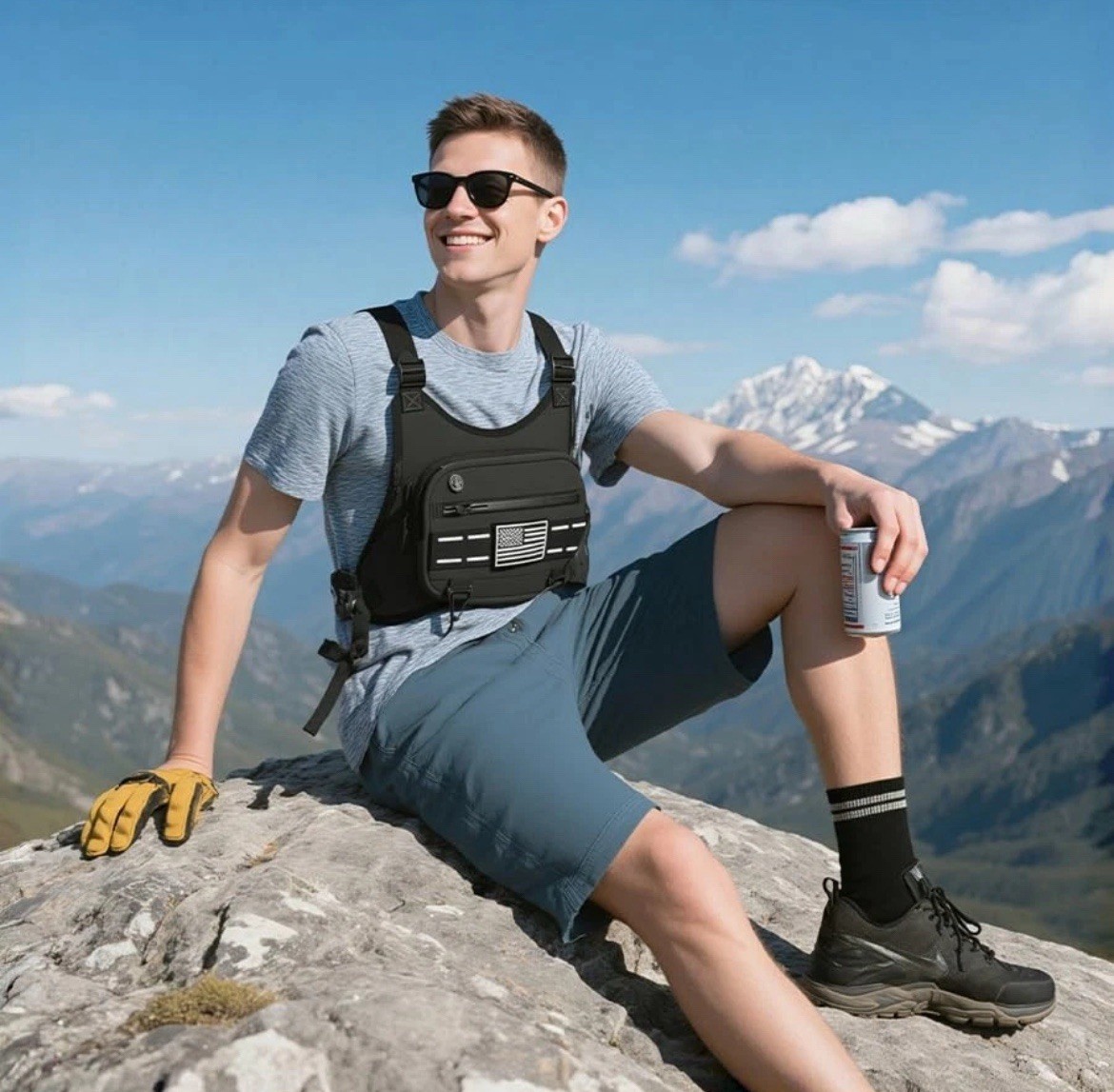Sports Chest Bag for Men & Women, Running Vest with Phone Holder for Workouts