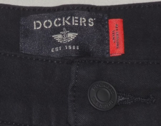 DOCKERS Men’s All-Day 5-Pocket Straight Fit Pants All Seasons Tech Black 38X30
