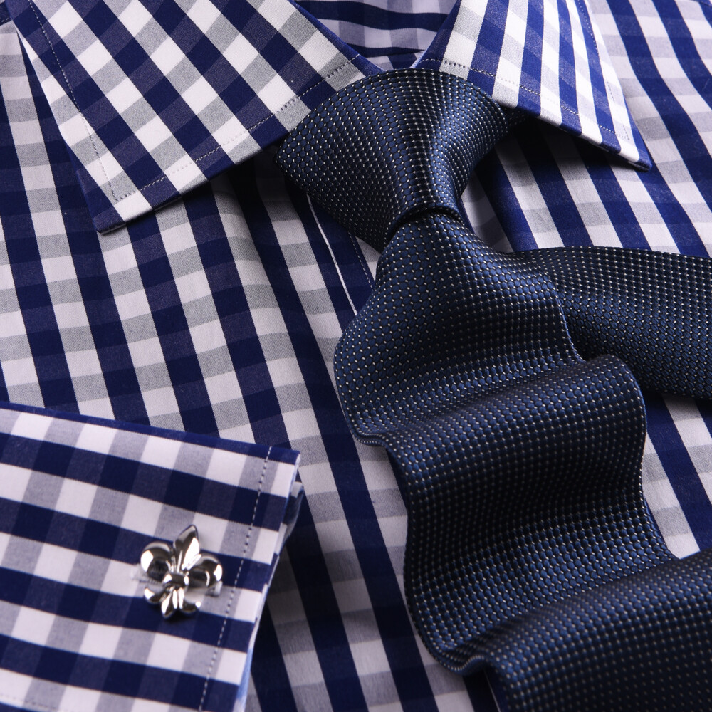 Best Classic Check Business Dress Shirt Men’s Classic Formal French Cuff Style