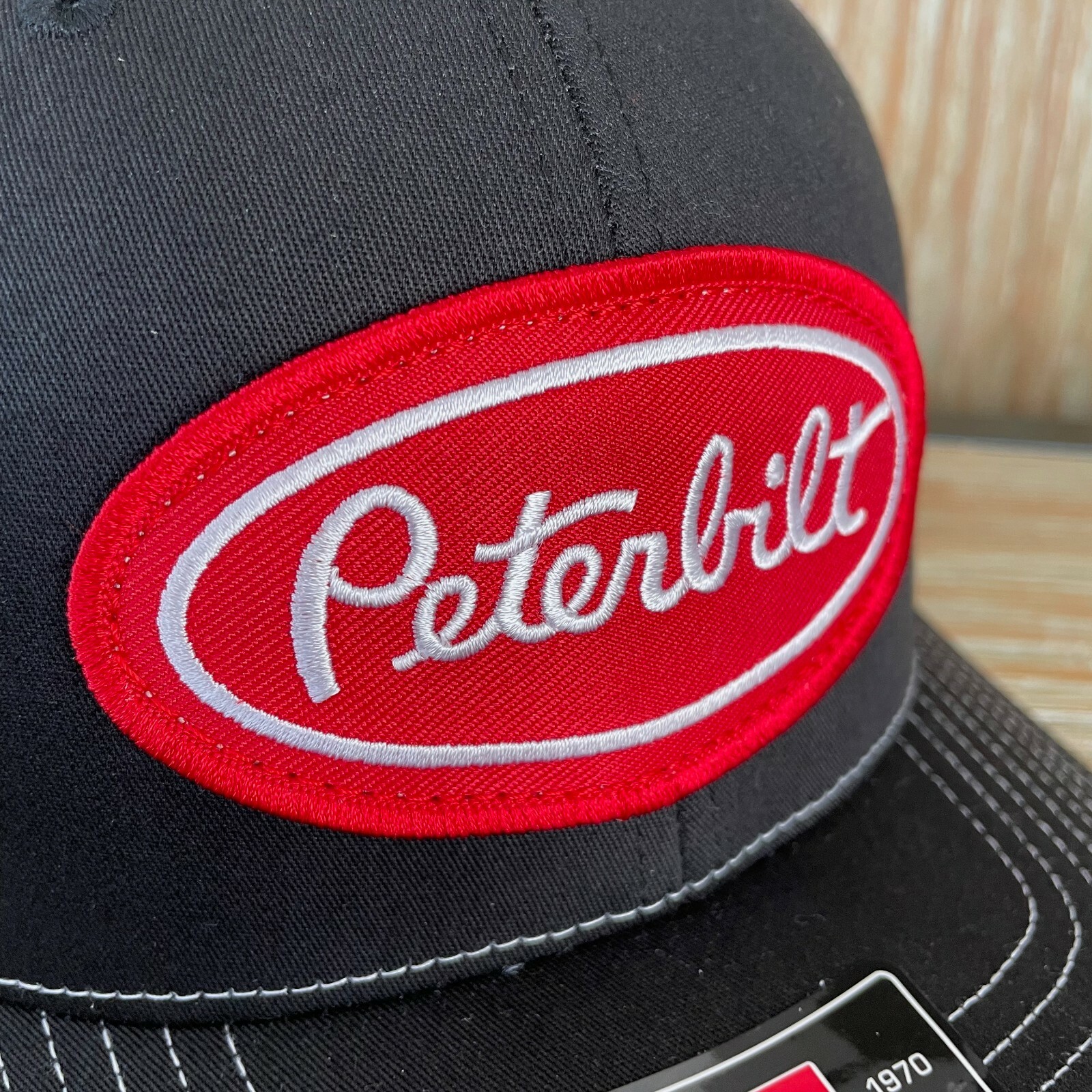 Peterbilt Vintage Patch Hat – Red Oval Logo – Richardson 112 Trucker Cap