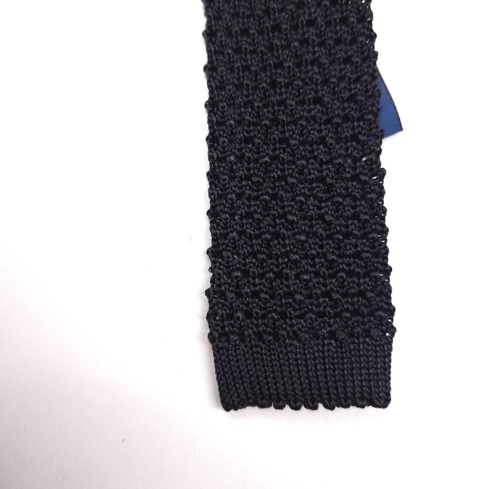Polo Ralph Lauren Knit Silk Tie Mens One Size Solid Black Handmade in Italy