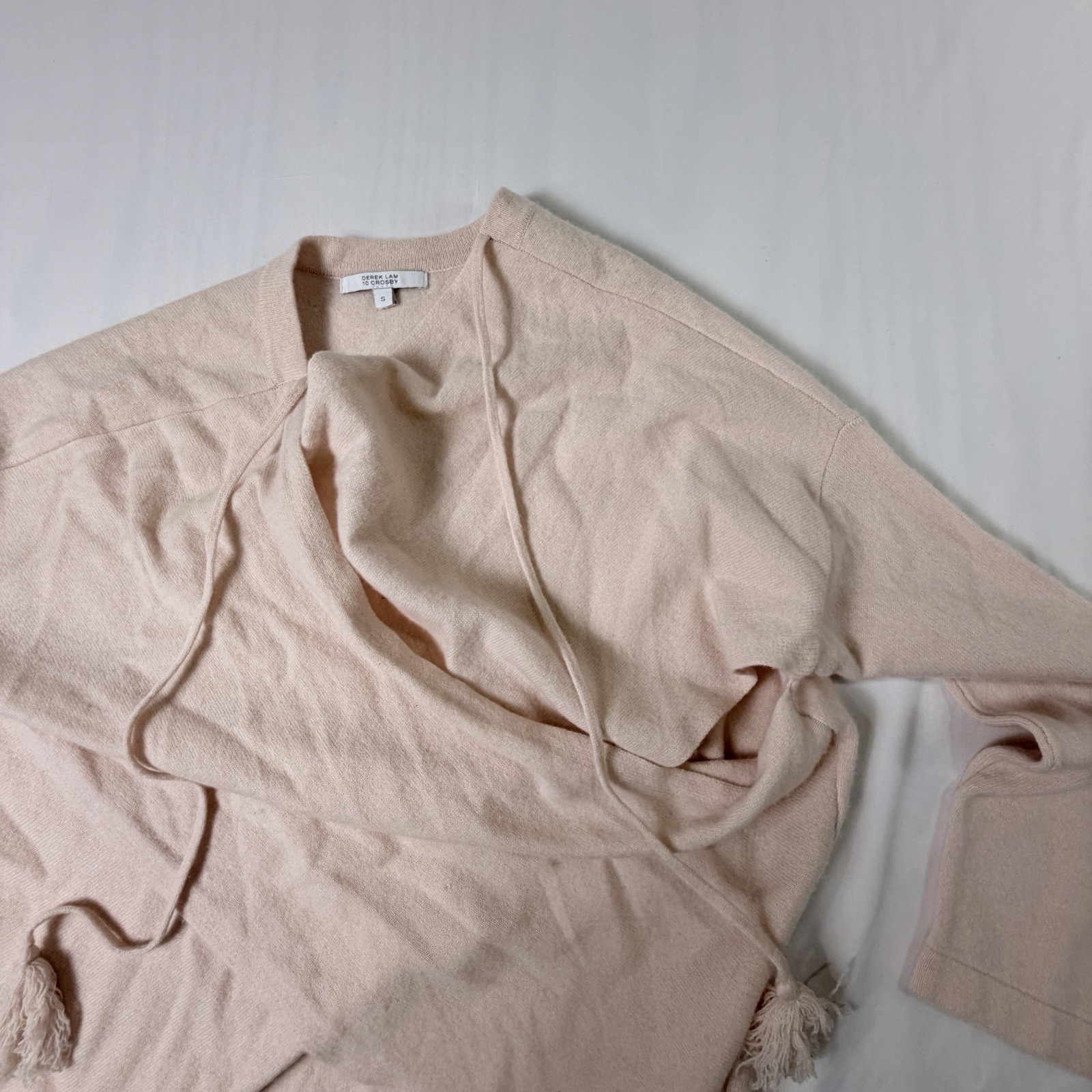 Derek Lam 10 Crosby 100% Cashmere Wrap Sweater Blush Pink Women Sz S Luxury