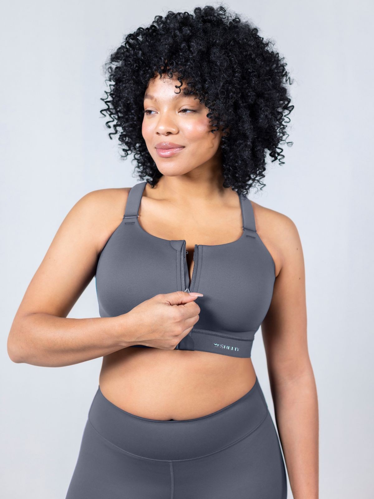 SHEFIT EMERGE Luxe Steady Grey High Support Sports Bra Large