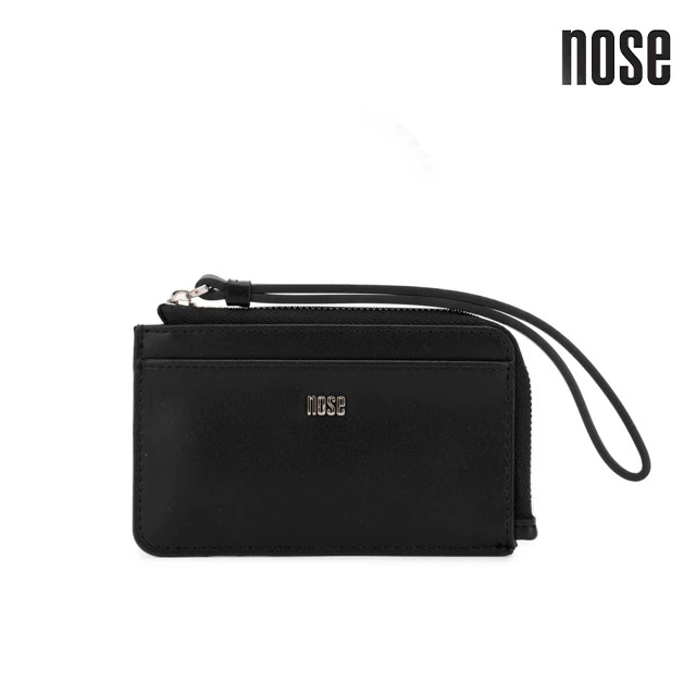 New NOSE Women Vegan Leather Coin Purse Wrist Handle Minimalist Color Wallet