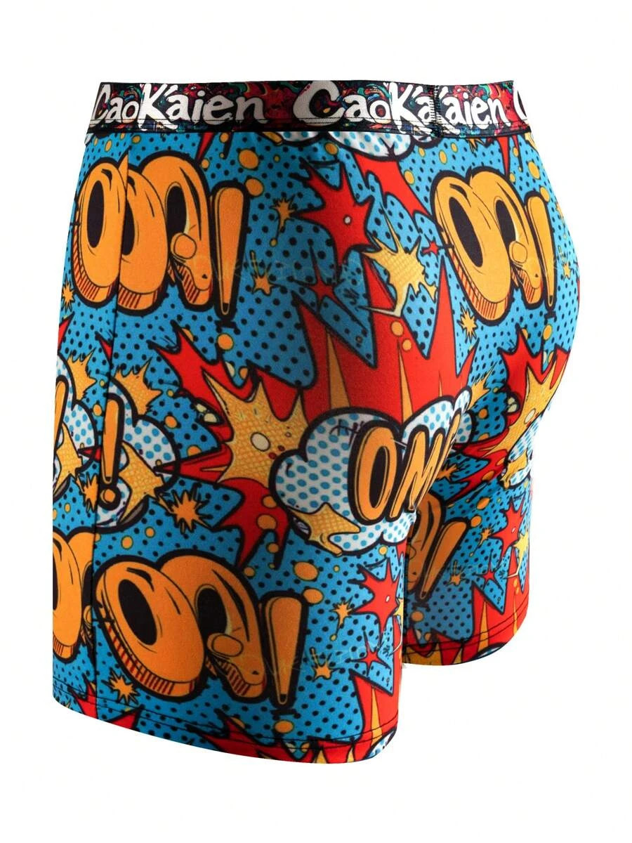 10 Pcs/Pack Men’s Thin Printed Graffiti Pattern Boxer Brief