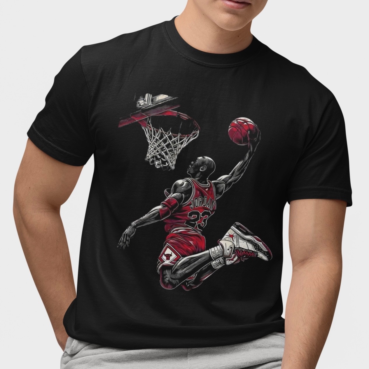 Retro Jordan 23 Basketball Dunk T-Shirt Vintage Air Sports Tee Streetwear Gift