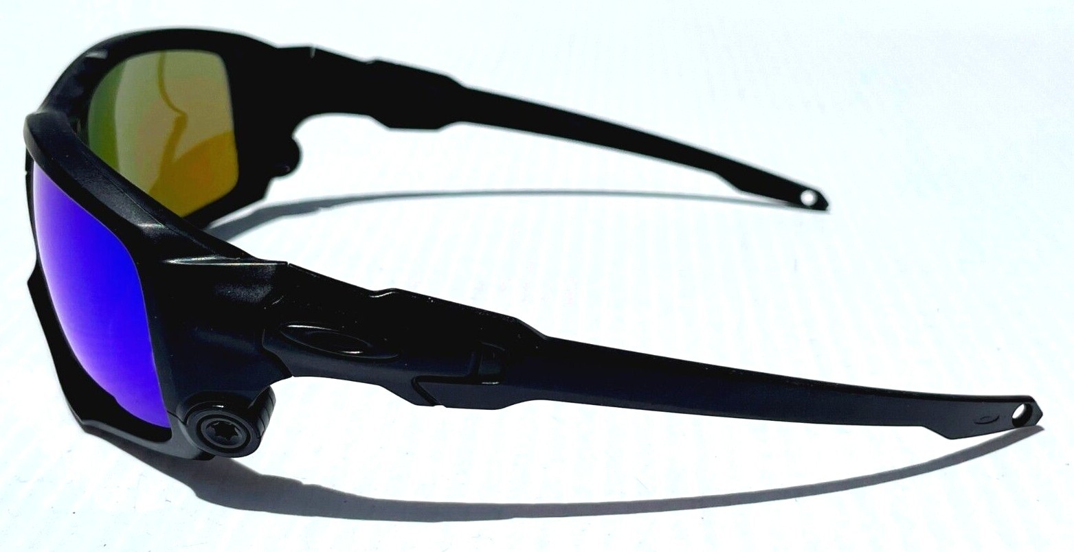 NEW Oakley SI SHOCKTUBE Matte Blackout POLARIZED Galaxy Blue Sunglass 9329