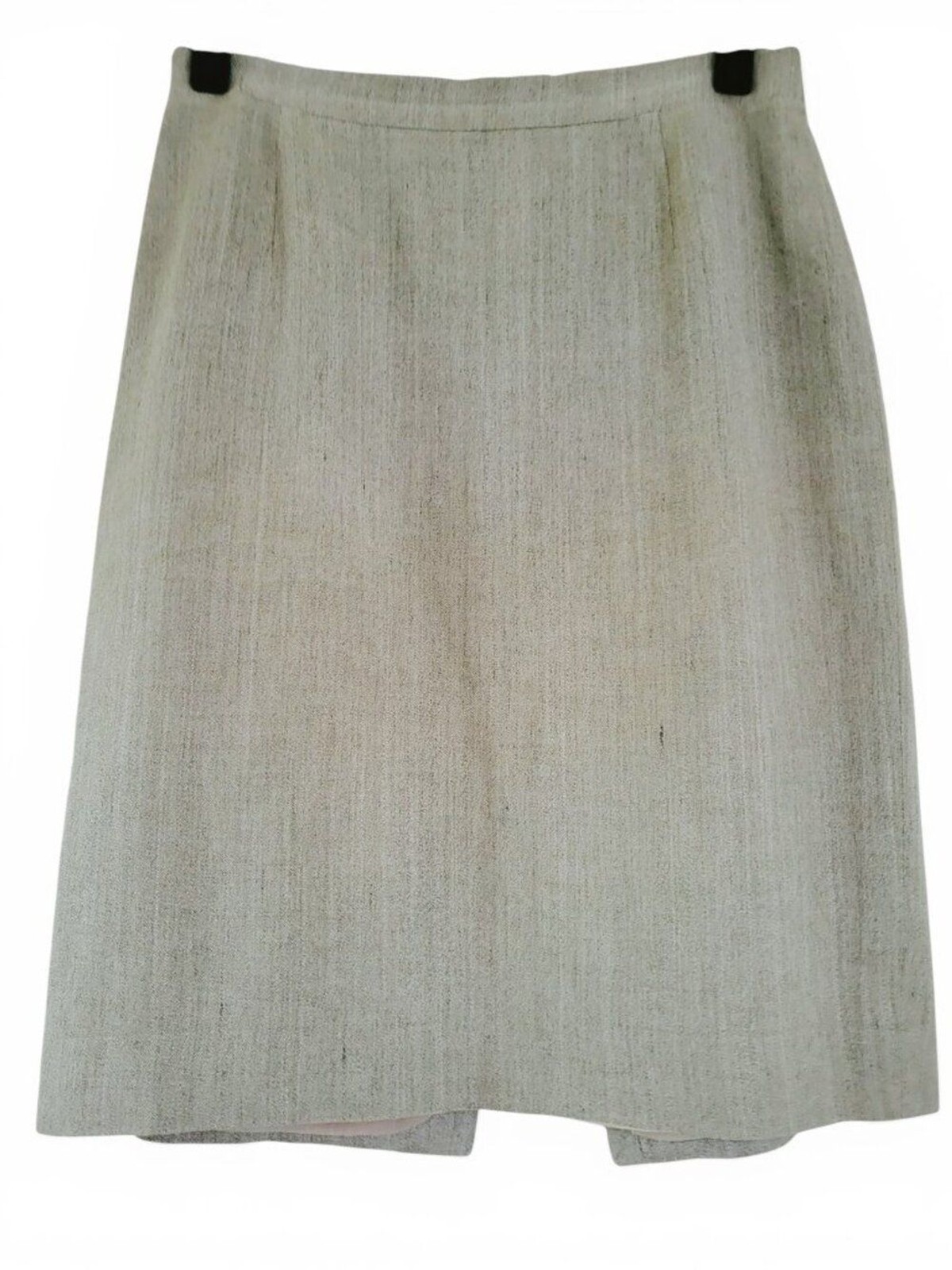 Burberry London Linen Pencil Skirt Sage Khaki Italy Quiet Luxury Capsule IT 48