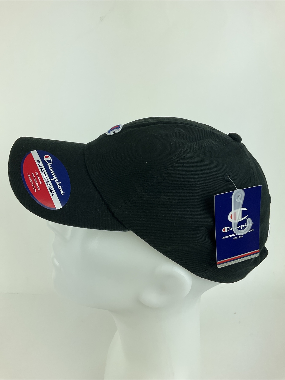 Champion hat cap “C” Logo Embroidered Black Adjustable One Size black
