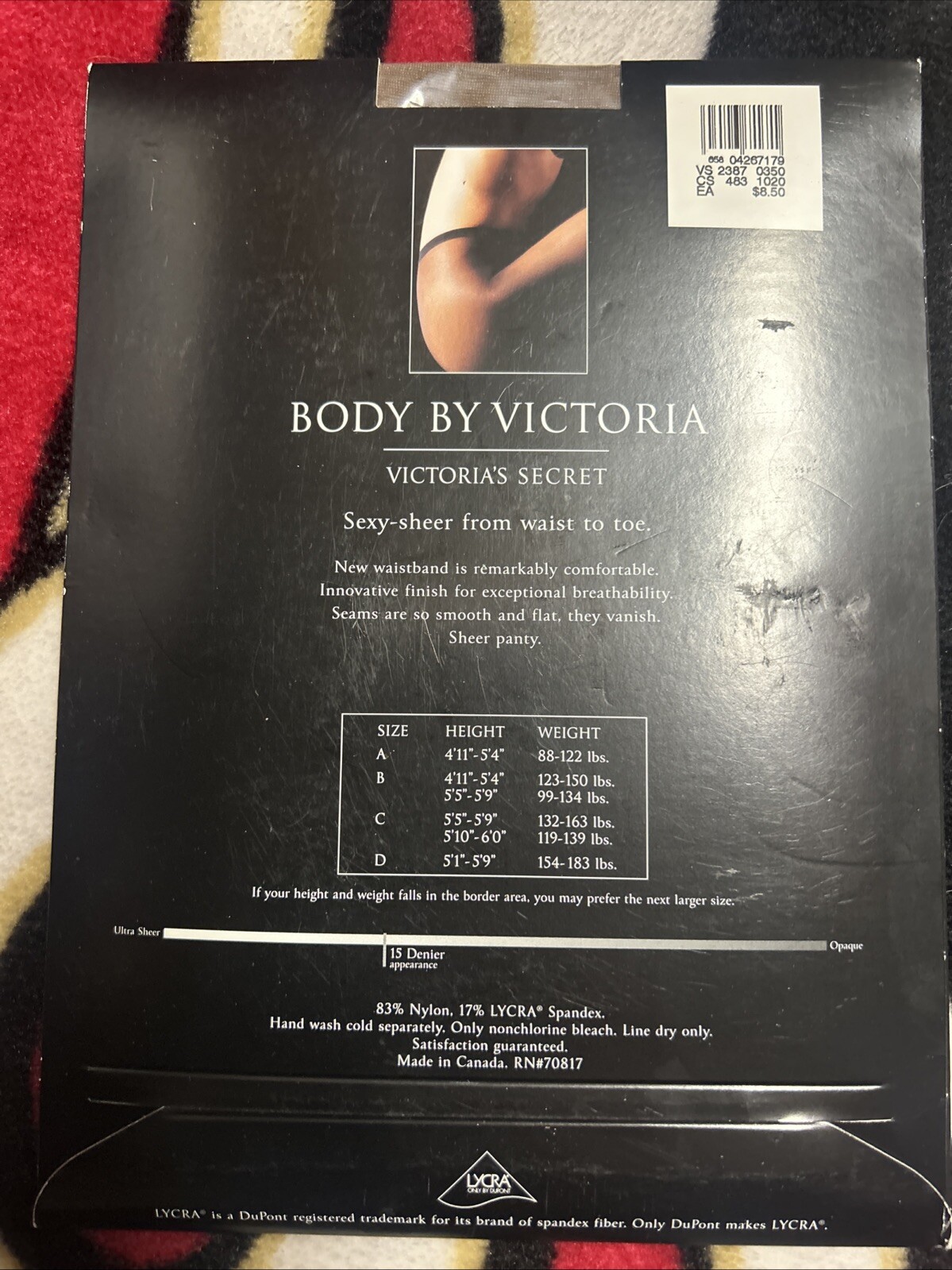 Victoria’s Secret Ladies Sheer To Waist Sheer Toe size B Sable