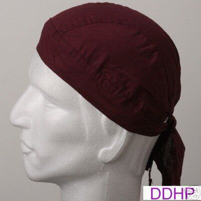 Solid Color DOO RAG Do Du FITTED BANDANA w/Ties HaVaDanna Danna Skull Head Cap