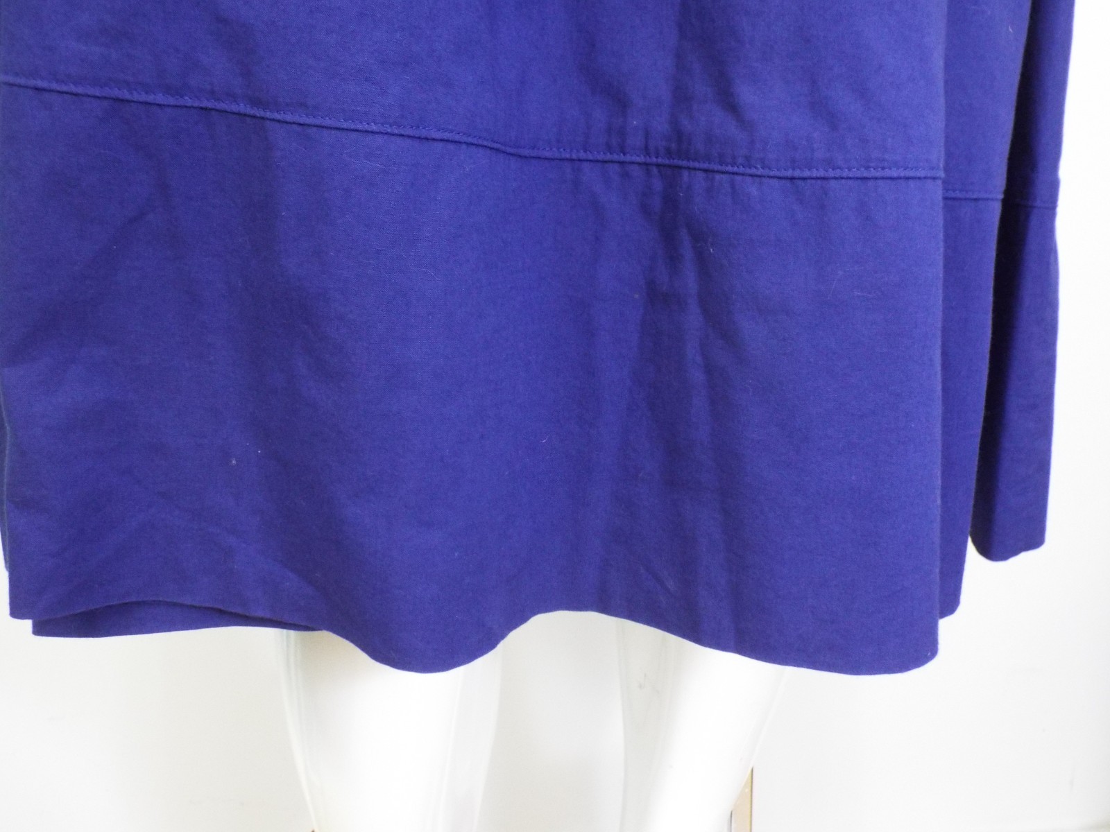 VTG 1980s KENZO Blue Puff Sleeve Dress Small Cotton Asymmetrical Button Wrap Top