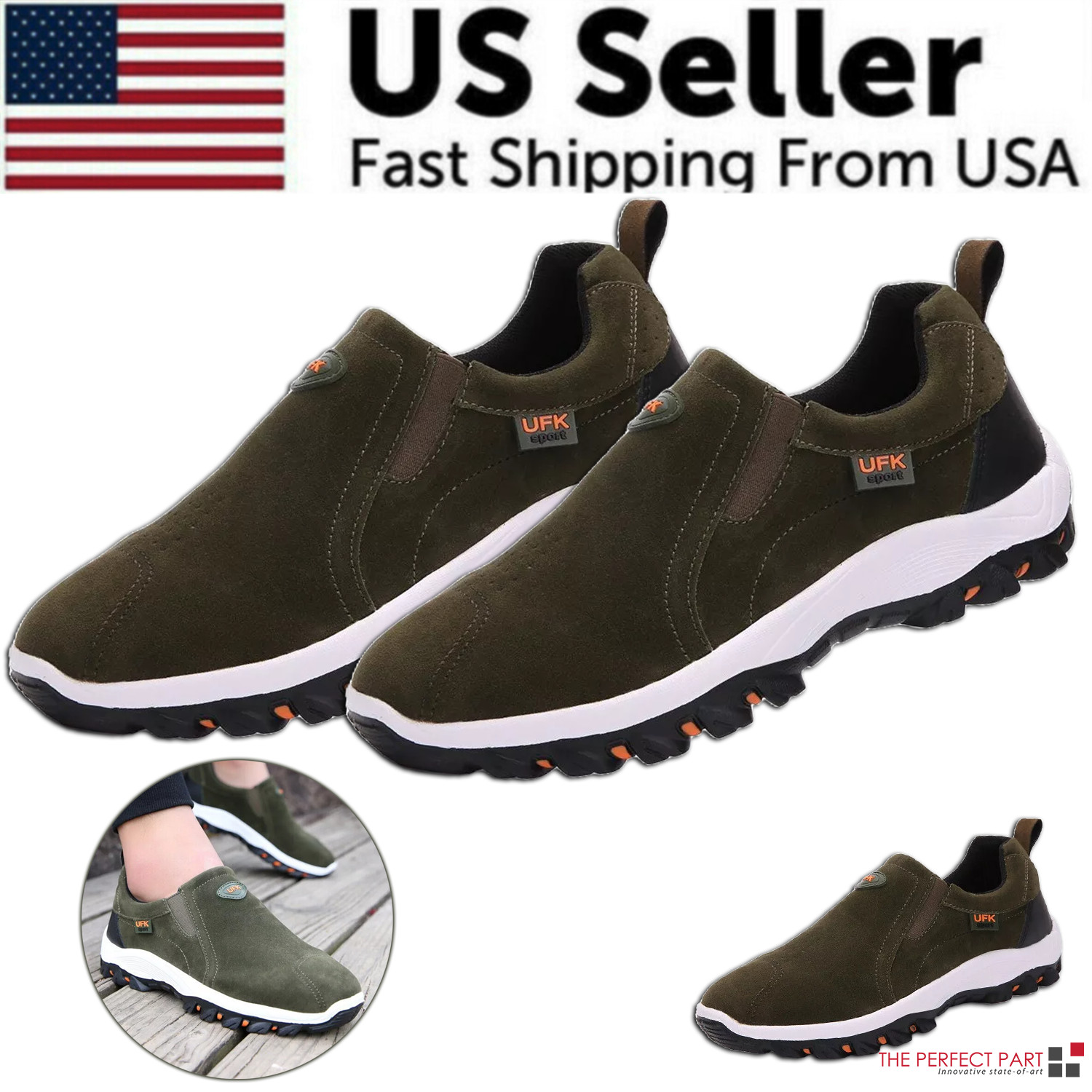Men’s Loafer Slip On Athletic Shoes Casual Walking Sneakers Outdoor Sports