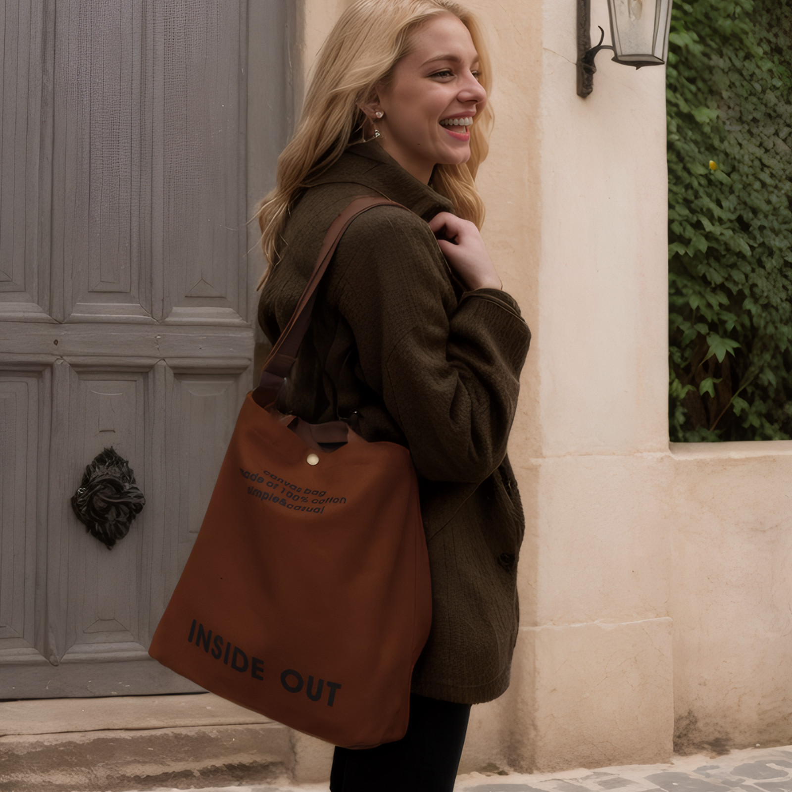 Canvas Tote Bag Inside out Bag Crossbody Bags Shoulder Bags for Work Travel