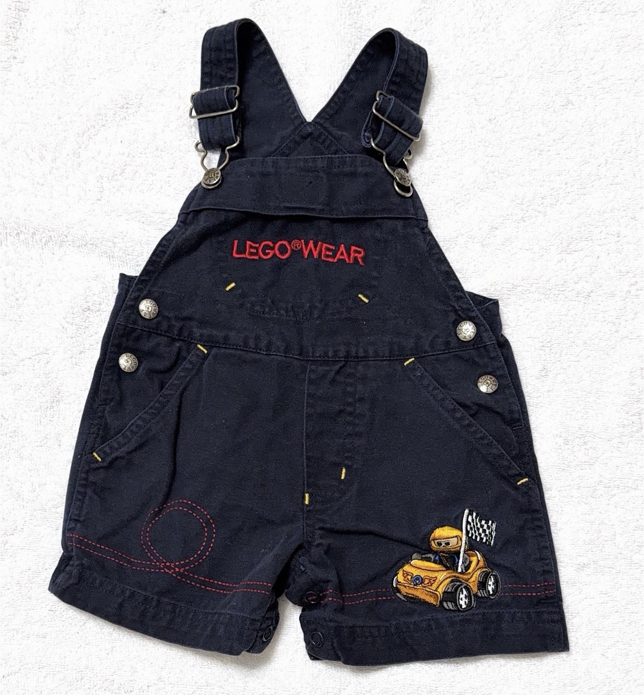 LEGO Wear Navy Cotton Racing Shortalls Overalls, Sleeveless, 12M