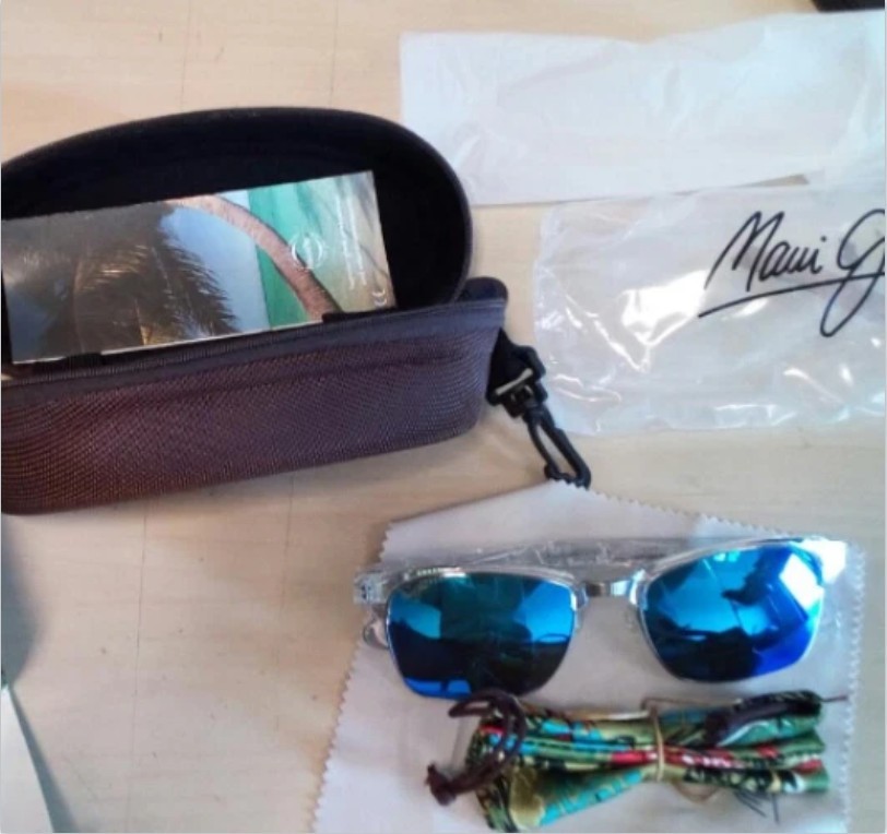 Maui Jim Kawika Polarized Sunglasses B257-05CR Crystal/Blue Hawaii Glass