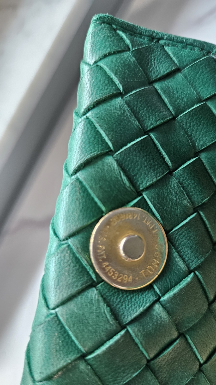 Vintage 90s Bottega Veneta Green Intrecciato Nappa Frame Bag