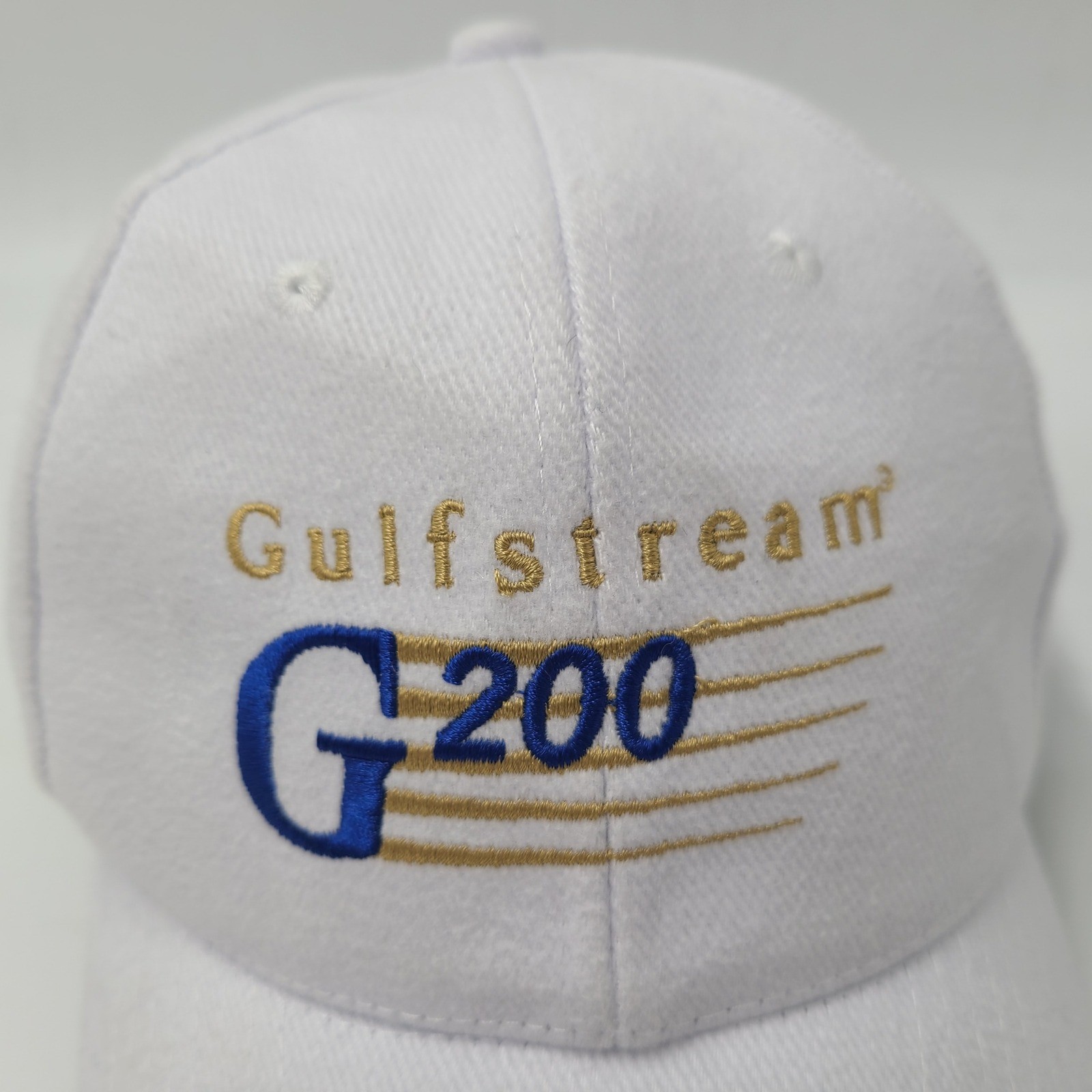 Vintage Gulfstream Hat Strapback White G200 Aviation Jet Plane Pilot Casual Men