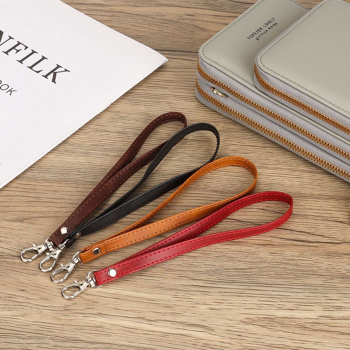 US Leather Buckle Wrist Strap Replacement Hand Free Wristlet for Purse Wallets