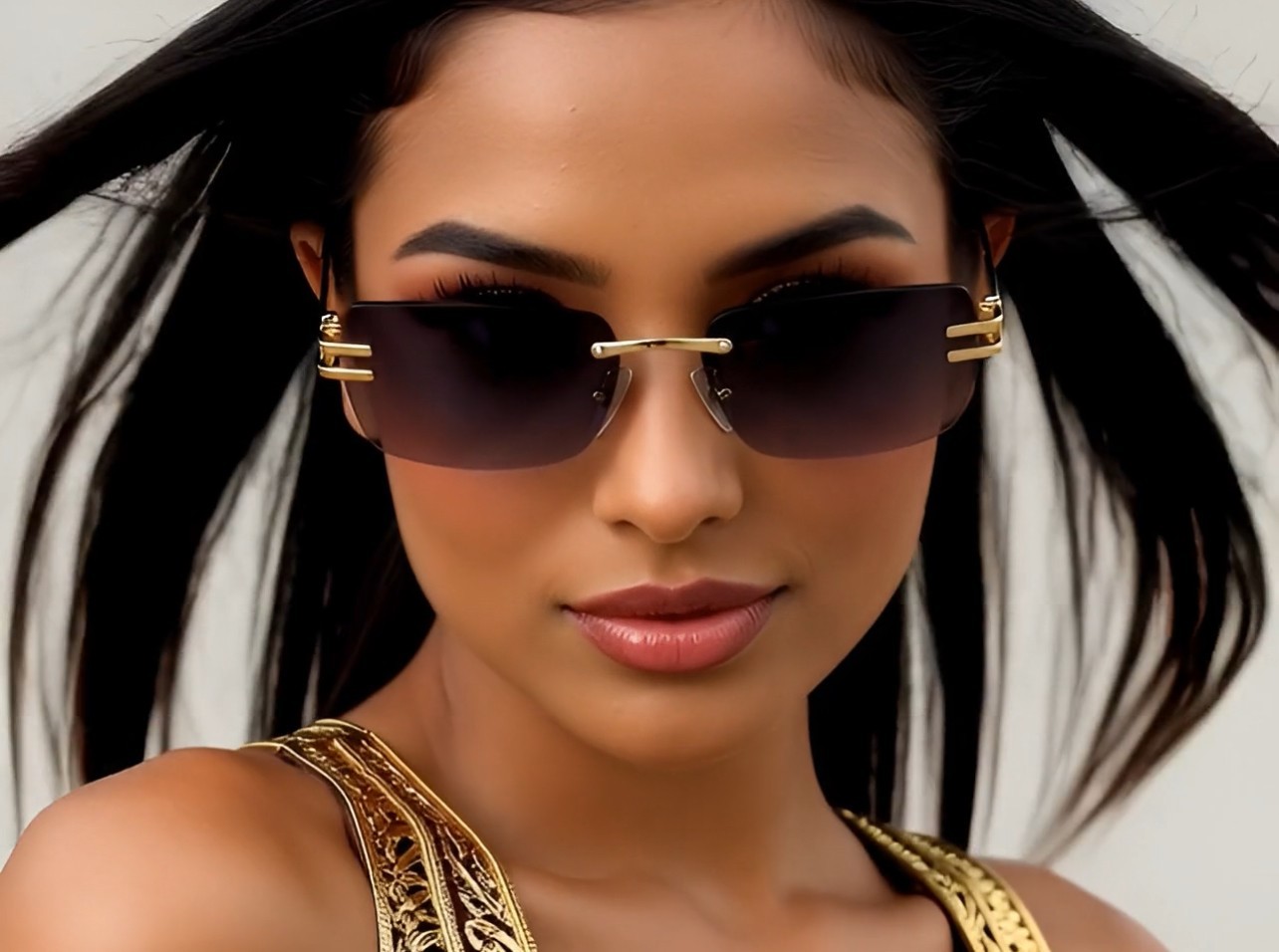 Dark Black Lens UV400 Protection Women Shades Sun Glasses 80’s 90’s Teacher Wear