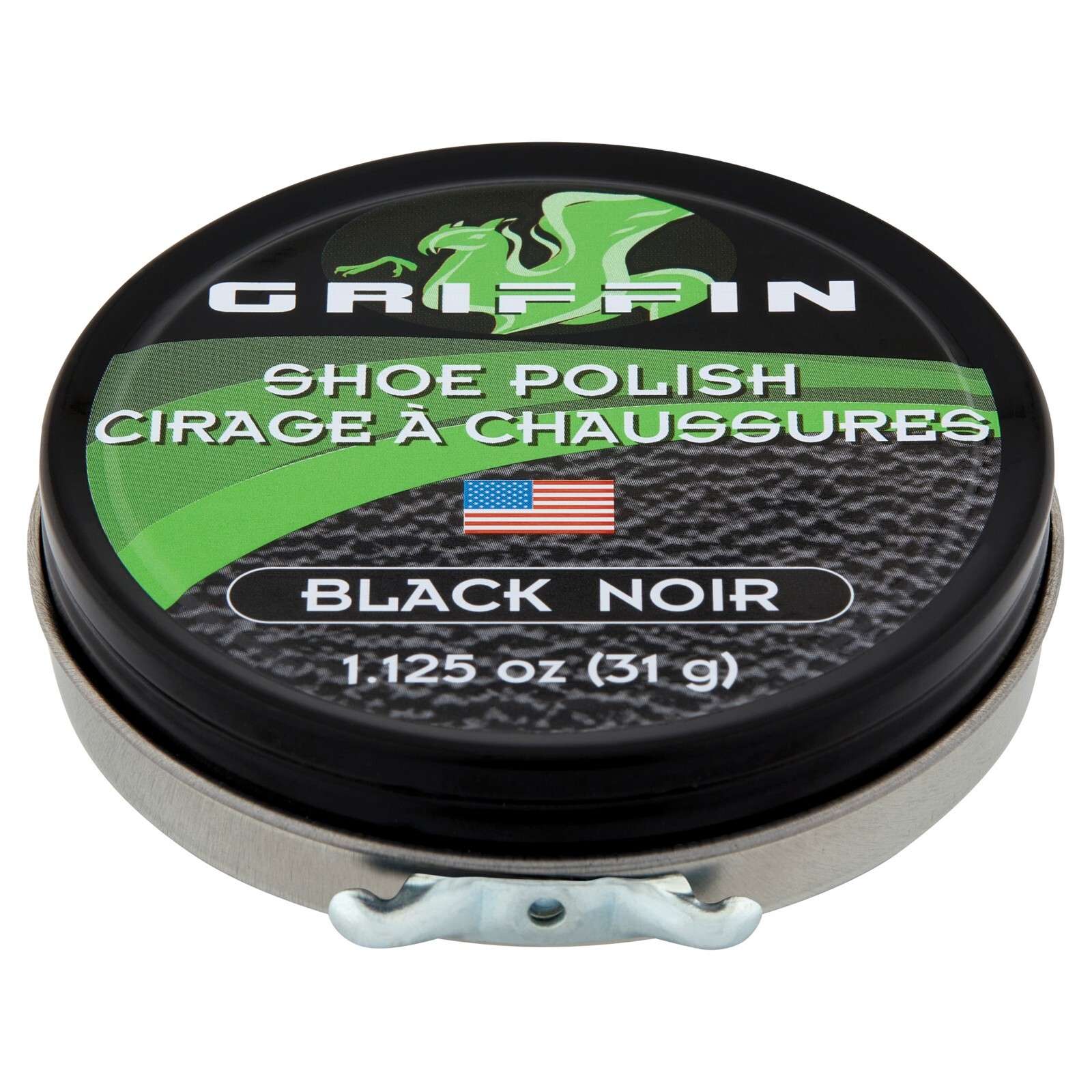 Griffin Black Leather Shoe Polish Water-Resistant Boot & Dress Shoe Wax 1.125 Oz