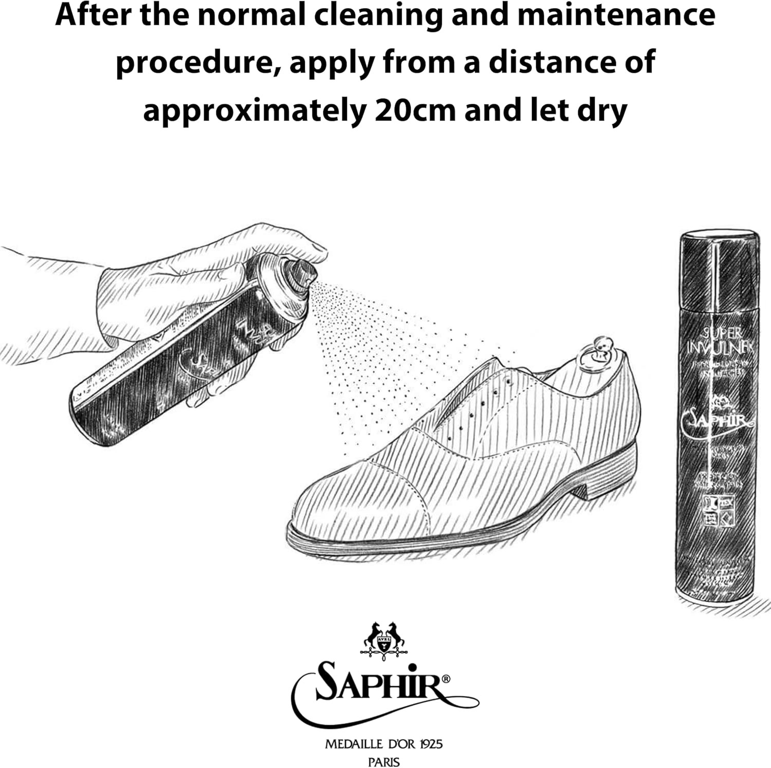SAPHIR Medaille d’Or Super Invulner – Waterproof Spray for All Leather Shoes…