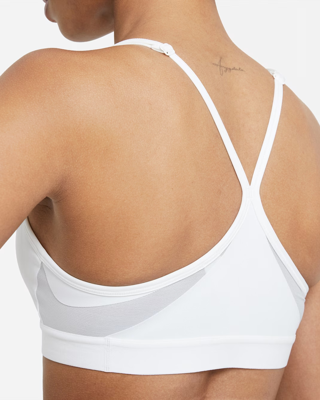 NIKE INDY V NECK WOMEN DRI-FIT LIGHT PADDED SPORTS TRAINING BRA WHITE#CZ4456-NWT