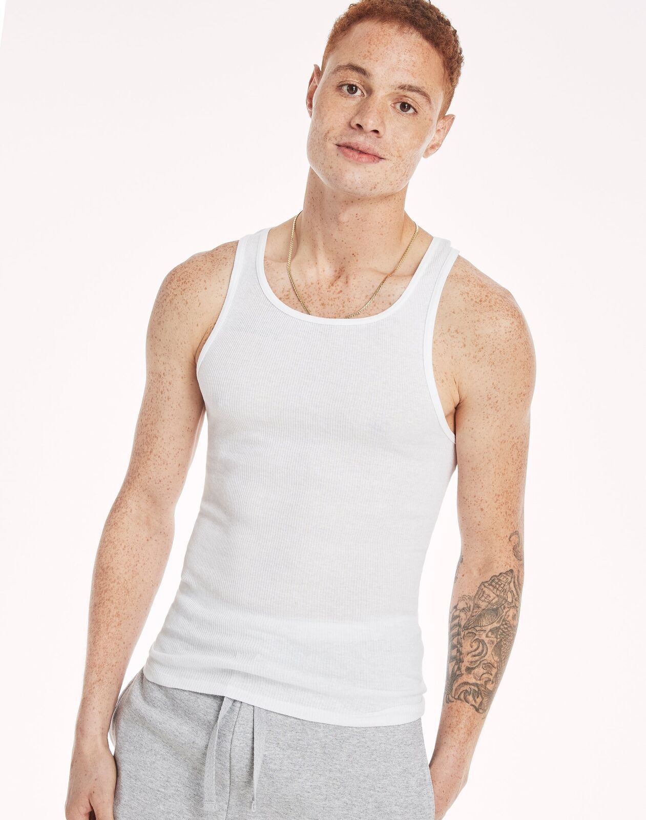 Hanes Tank Undershirt 10-Pack ComfortSoft Value Tag Itch Free Ribbed White S-3XL