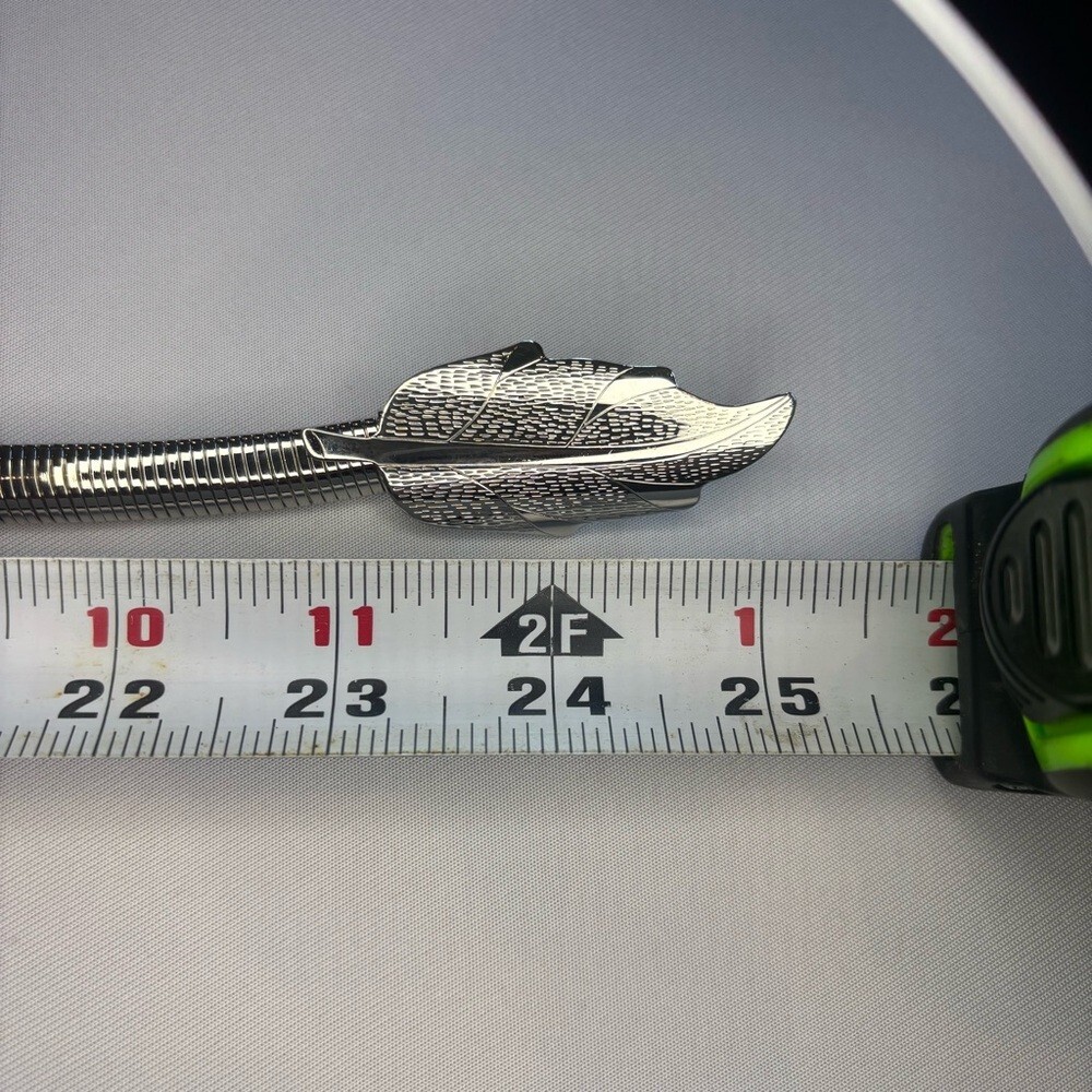 SILVER LEAF BUCKLE Elastic Stretch Waist Belt