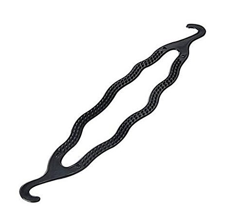 6 Count Bun Maker Hair Holders – Plastic Black 21.5 x 3.8cm/ 8.5inch x 1.5inc…