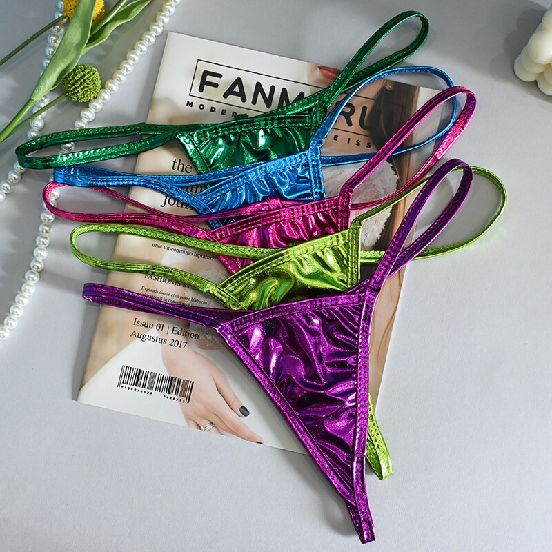 Set Of 5 Womens Sexy G string Thong Panties High Leg T back Underwear Lingeries