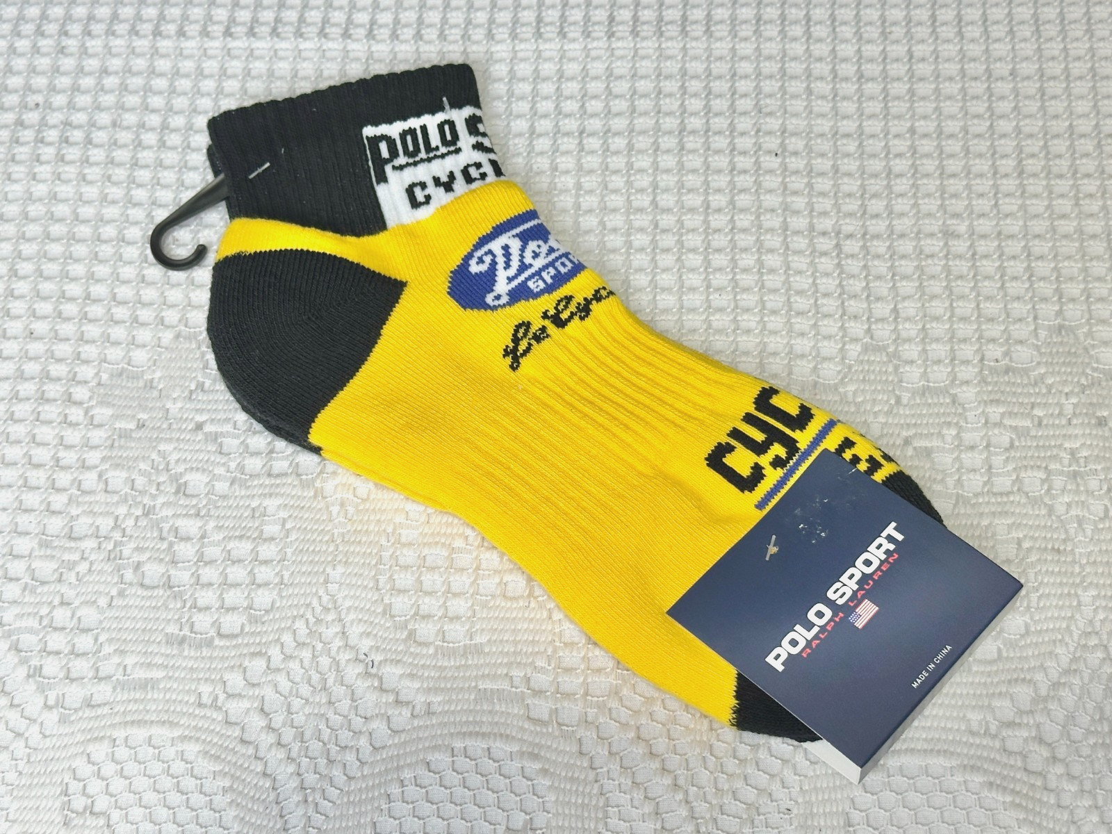 POLO SPORT COTTON BLEND CYCLING TEAM QUARTER CREW SOCKS RALPH LAUREN MENS 10-13