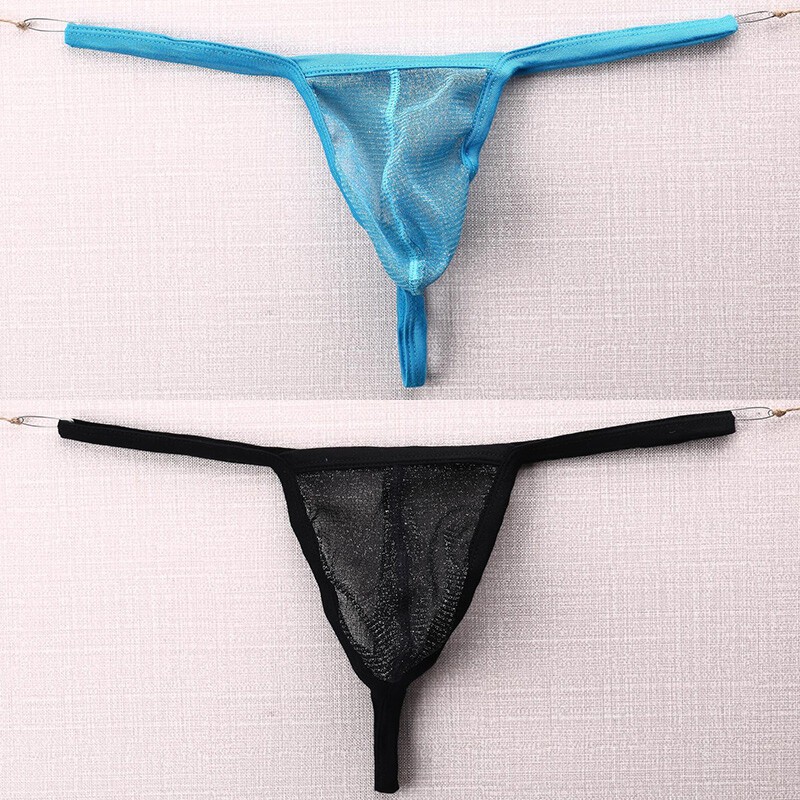 Mens Mesh See-through Pouch G-string Briefs Underwear T-back Thong V-string✔