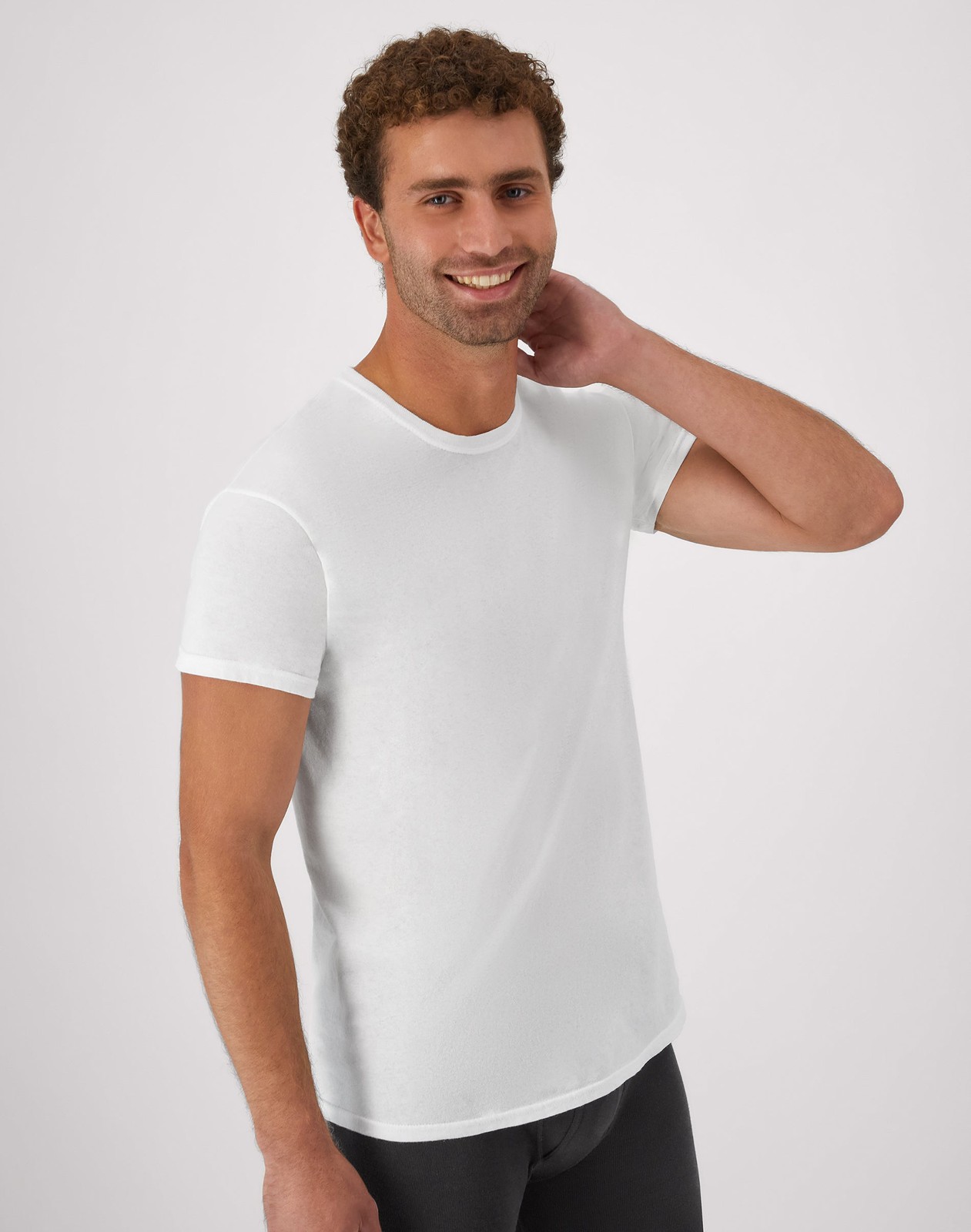 Hanes Men’s White Crewneck T-Shirt 6-Pack Undershirt Tee TAGLESS FreshIQ Comfort