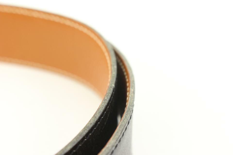 Hermès Black x Brown 18mm H Logo Belt Kit Gold 121h61