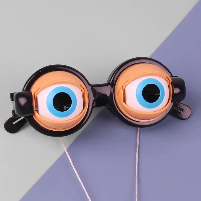 Crazy Eye Blink Funny Glasses Kids Party Eyewear Dropping Eyeball Creative Prank