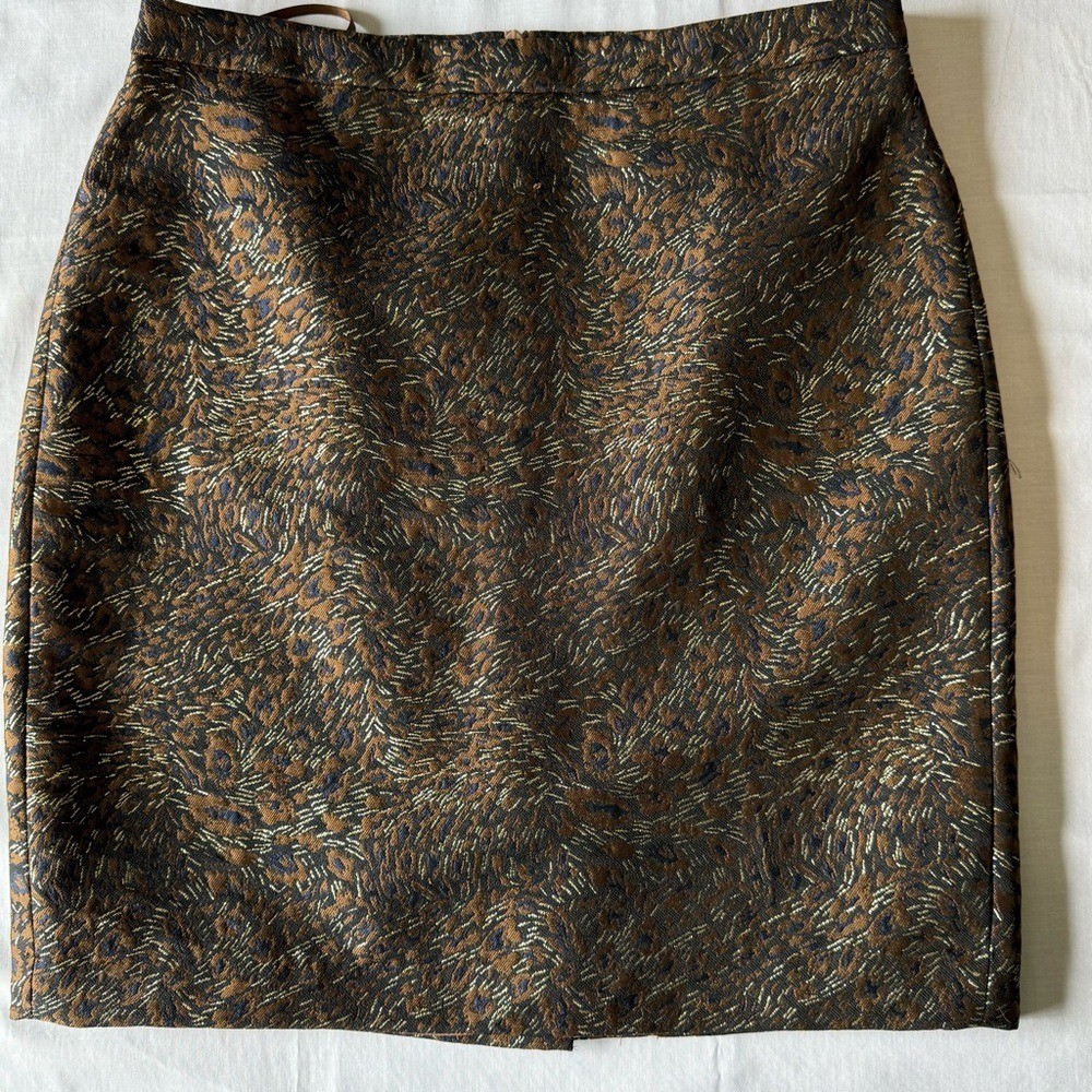 Pure Collection Brown Patterned Pencil Skirt